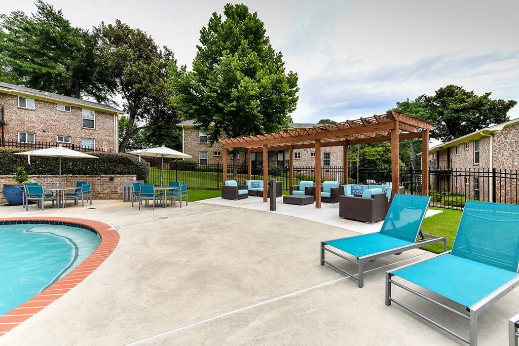 Refreshing Swimming Pool and Relaxing Lounge Cabana Areas at Artesian East Village, Atlanta, GA 30316