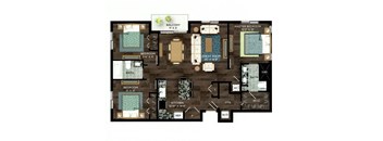 3 Bedrooms and 2 Bathrooms Floor Plans at Azola West Palm Beach, West Palm Beach