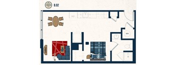 B.02 Floor Plan at Conwood Flats, Memphis, Tennessee