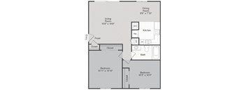 B1 Floorplan at The Waters at Chenal Apartments, Little Rock