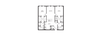 A black and white image of a house floor plan.