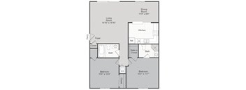 B2 Floorplan at The Waters at Chenal Apartments, Little Rock, 72211