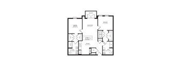 A black and white image of a house floor plan.