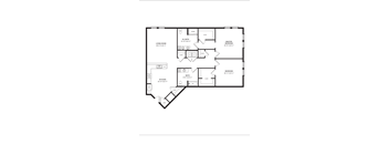 A black and white image of a house floor plan.