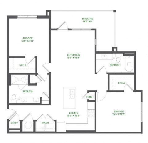 B5 Floor Plan at The Barrett, Marietta, GA