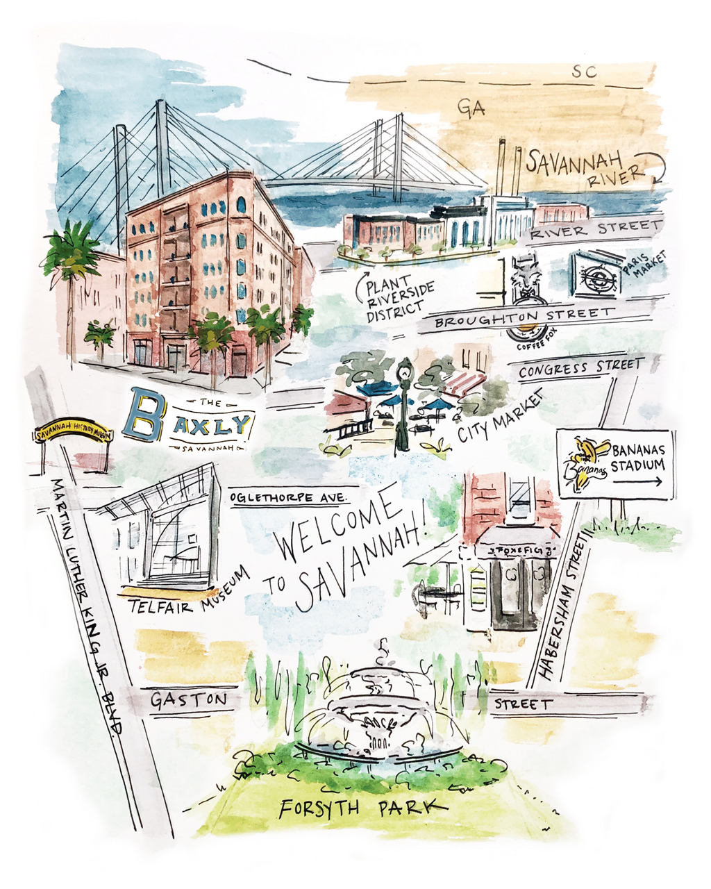 Downtown Savannah  at The Baxly, Georgia