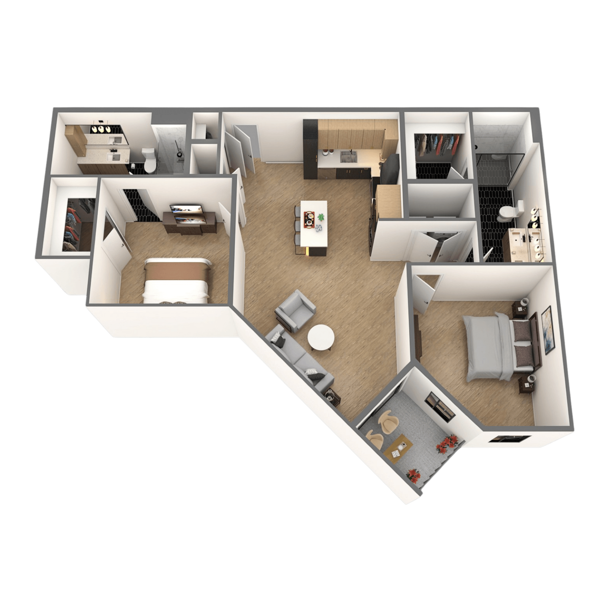 Beacon Floor Plan at Chelsea Apartments, St Louis, Missouri