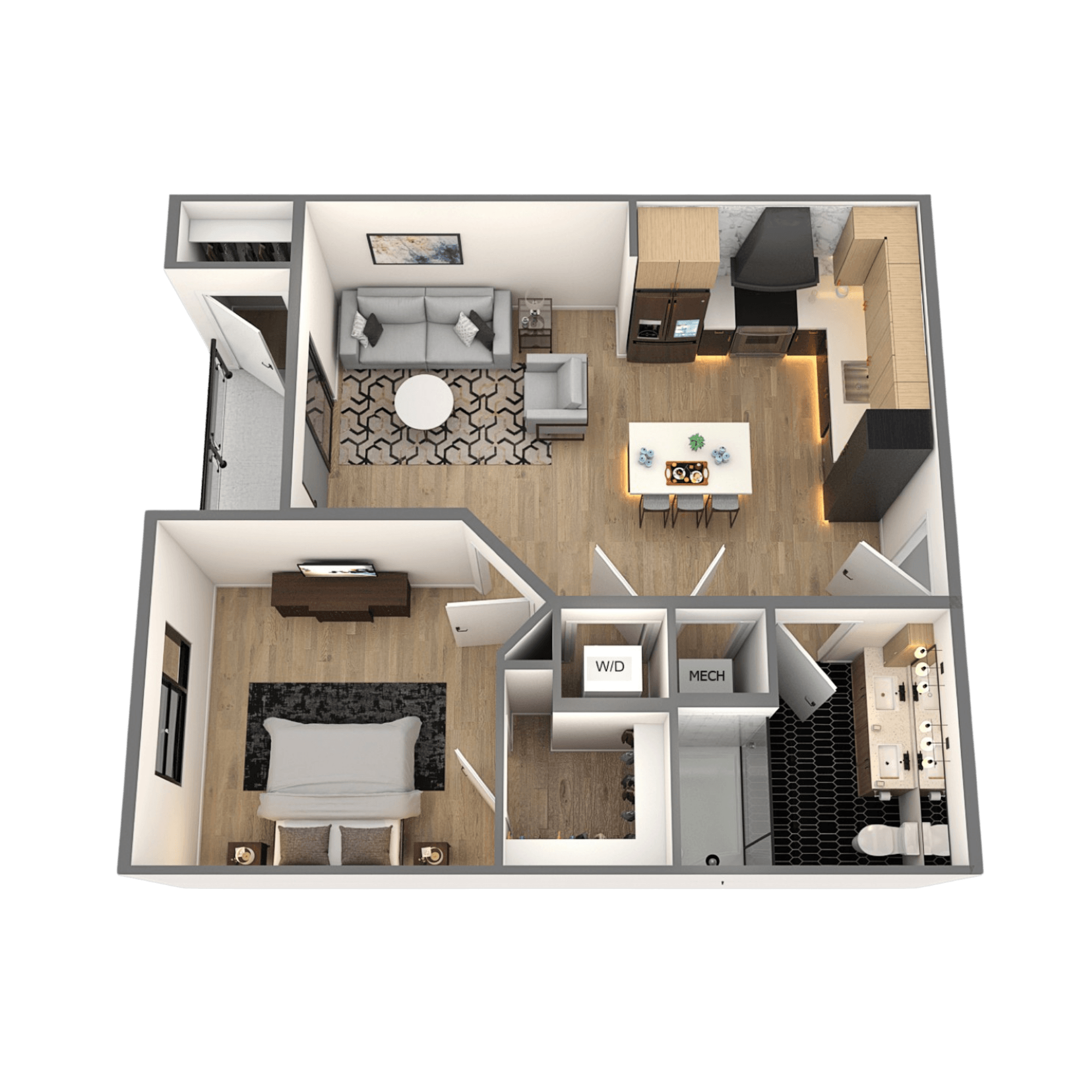 Blockhouse Floor Plan at Chelsea Apartments, St Louis, 63112