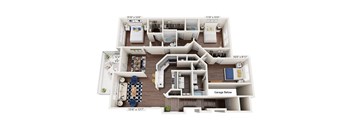 3Bedroom 3Bath Floor Plan at Bridgewater Apartments, Duluth, GA