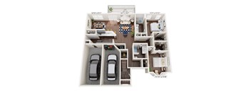 2Bed 2Bathroom Floor Plan at Bridgewater Apartments, Georgia, 30096