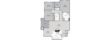 C1 Floorplan at The Waters at Chenal Apartments, Arkansas, 72211