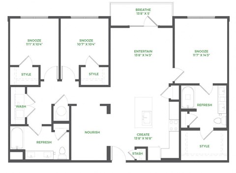 C2 Floor Plan at The Barrett, Marietta, Georgia