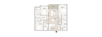3 Bed 3 Bath Floor Plan at Carson Street Towers, Kansas, 66223