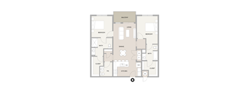 2 Bedroom 2.5 Bath Floor Plan at Carson Street Towers, Overland Park