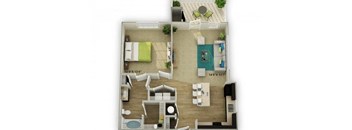 1 bed 1 bath The Chatham Floor Plan at Legends at Chatham, Savannah, GA