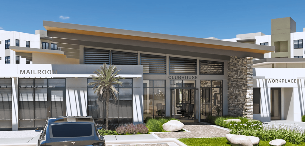 a rendering of a building with a car in front of it at Livano Avondale, Avondale Arizona