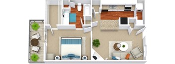 A top down view of a house layout with a pool and a balcony.