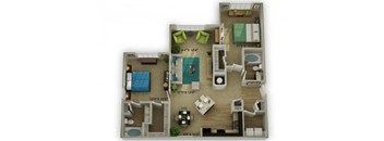 2 bed 2 bath Cumberland with Sunroom Floor Plan at Legends at Chatham Apartments, Savannah
