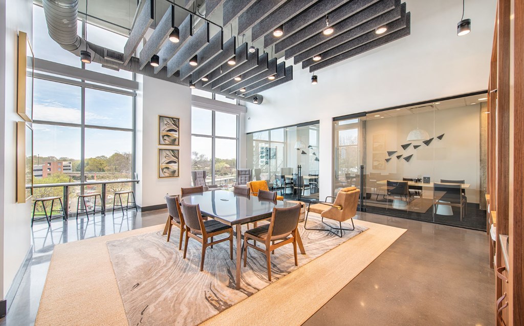 Business lounge at Deca Apartments, Greenville, South Carolina