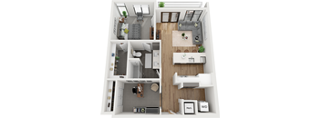 1 bedroom 1 bathroom floor plan H at Deca Apartments, South Carolina