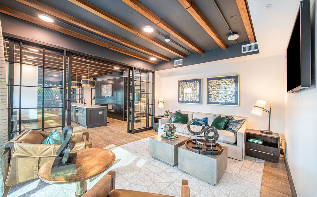 Media room at Deca Apartments, Greenville, SC