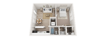 1 Bed 1 Bath Floorplan at Dunwoody Glen, Atlanta
