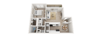 1 Bed 1 Bath Floorplan A at Dunwoody Glen, Atlanta, 30360