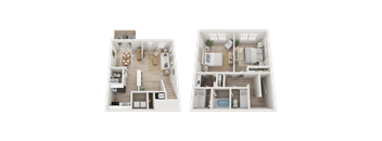 2 Bed 1.5 Bath Floorplan A at Dunwoody Glen, Atlanta