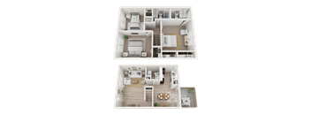 2.5 Bed 2 Bath Floorplan B at Dunwoody Glen, Georgia ,30360