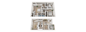 2.5 Bed 2.5 Bath Floorplan at Dunwoody Glen, Atlanta, GA 30360