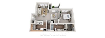The Arctic One Bedroom One Bathroom Floorplan at Enclave at Wolfchase Apartments, Tennessee 38016