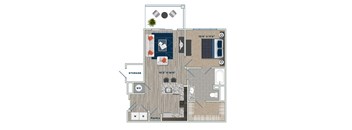 A1C Floor Plan at Fifth Street Place Apartments, Virginia