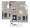 B2B Floor Plan B2B Floor Plan at Fifth Street Place Apartments, Virginia, 22903