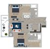 B2C Floor Plan B2C Floor Plan at Fifth Street Place Apartments, Charlottesville, VA, 22903
