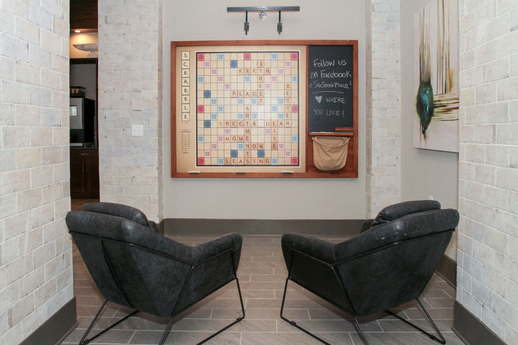 Scrabble Wall at Fifth Street Place Apartments, Charlottesville, 22903