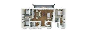 the 1190 floor plan  studio with ensuite baths
