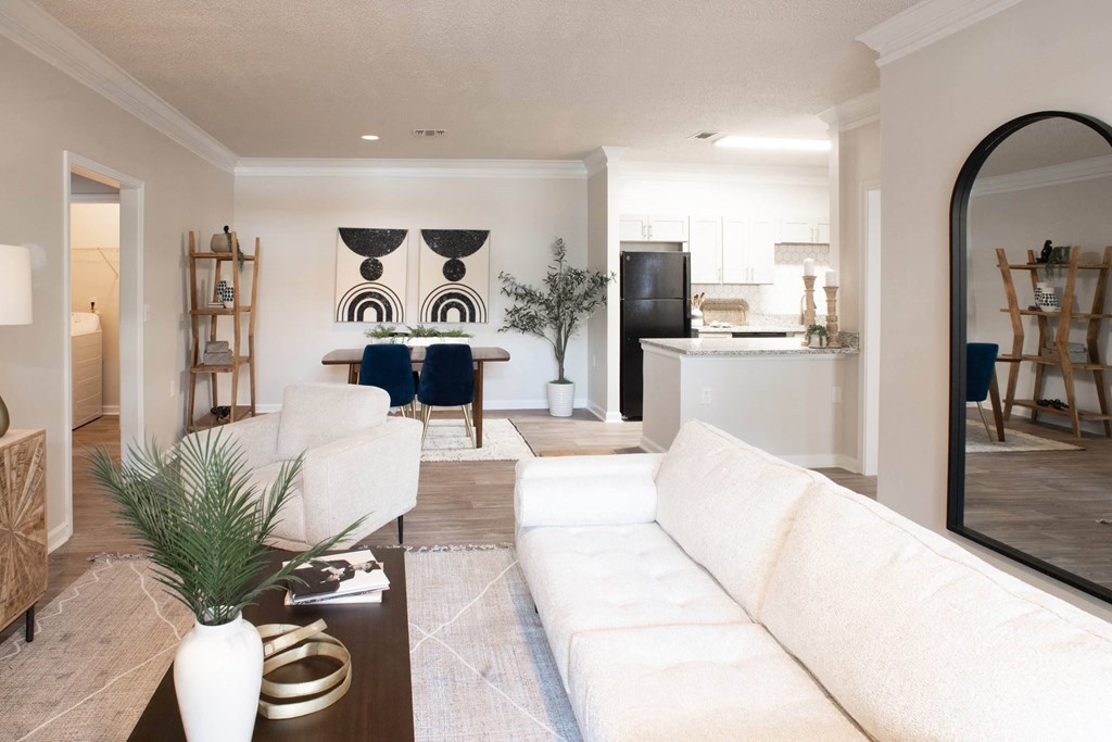 a living room with a couch and a table at Appling Lakes, Cordova, TN