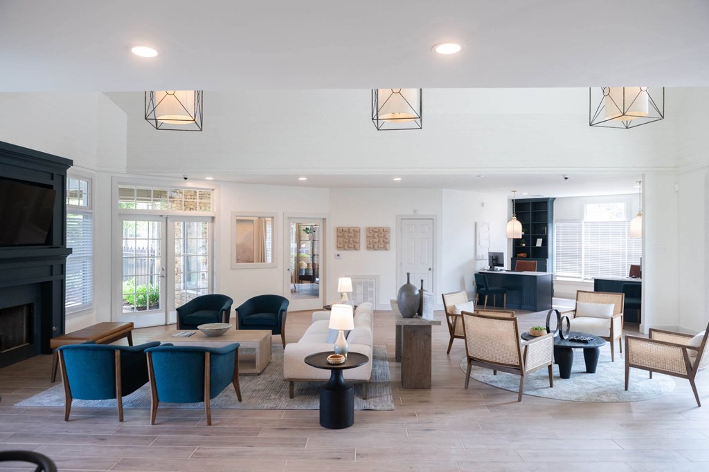 a living room filled with furniture and a fire place at Appling Lakes, Cordova, Tennessee
