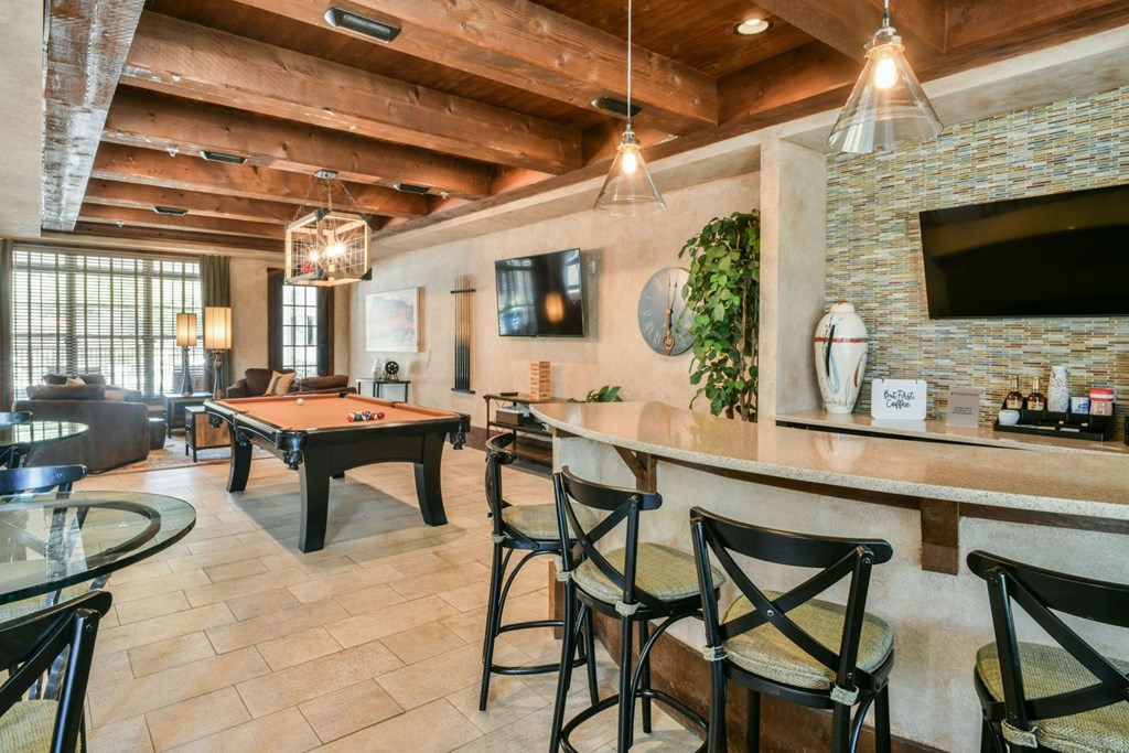 Gorgeous Intimate Resident Clubhouse with WiFi Cyber Cafe, TV, Bar Tables and Chairs Gorgeous Intimate Resident Clubhouse with WiFi Cyber Cafe, TV, Bar Tables and Chairs at Ashby at Ross Bridge, Hoover
