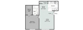 1 bed 1 bath B at Brightwaters Apartments, Little Rock, Arkansas