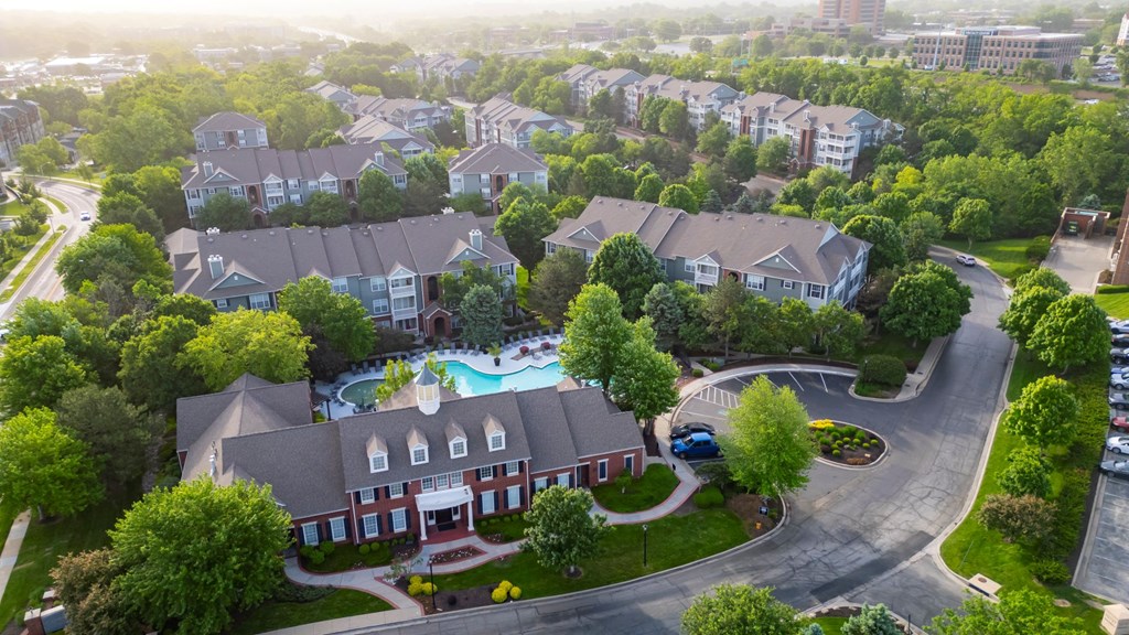 A bird's eye view  at Cambridge Square, Overland Park, KS