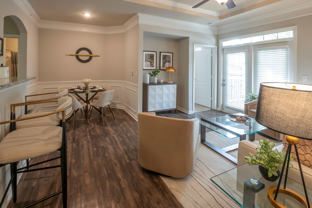 Living And Dining Area at Cambridge Square, Overland Park, Kansas