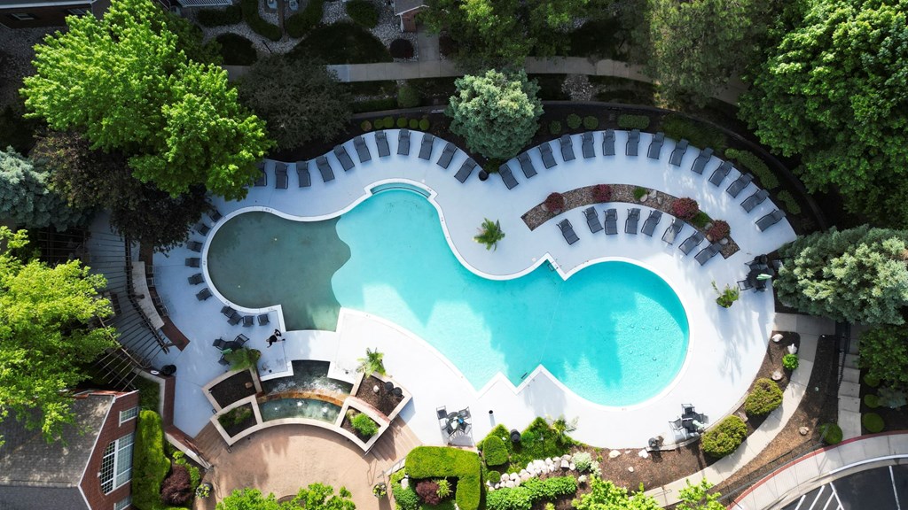 Drone Pool View at Cambridge Square, Kansas