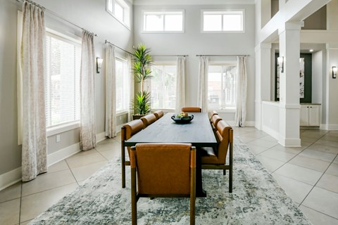 Long Dining Table at The Fenwick Apartment Homes, Humble, TX