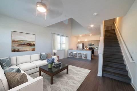 Living Area With Kitchen at Lakeland Town Square, Tennessee, 38002