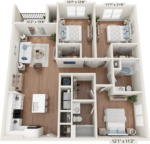 C1 Floor Plan at The One at Millington, Millington Tennessee