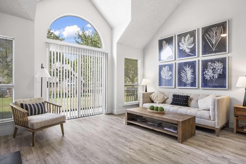 Living Area With Balcony at Pointe Royal, Overland Park, KS