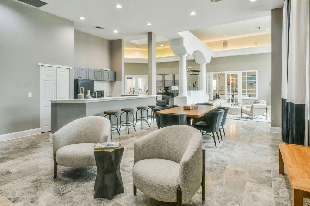 Beautiful Sitting Area with Kitchenette at Polos at Hudson Corners Apartments, South Carolina 29650