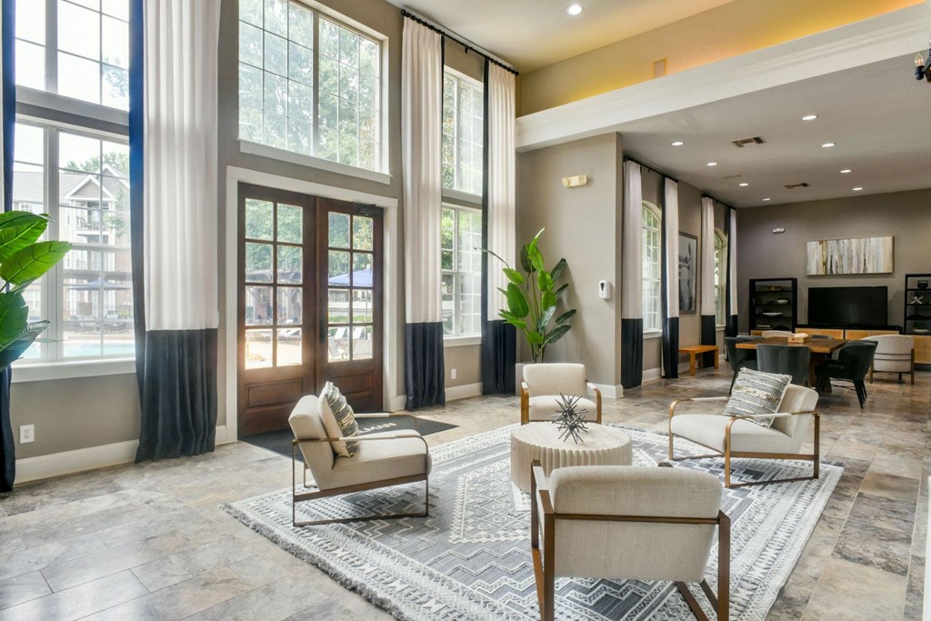 Clubhouse Sitting Area at Polos at Hudson Corners Apartments, South Carolina 29650