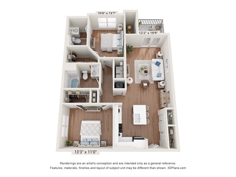 B1 Floor Plan at The One at Spartanburg, Spartanburg, South Carolina